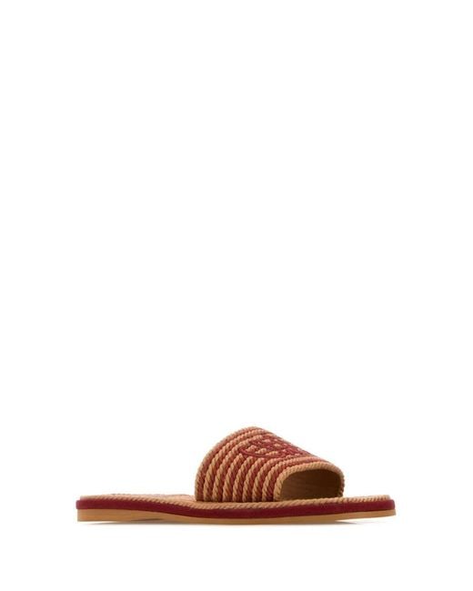 Chloé Brown Stripes Slides