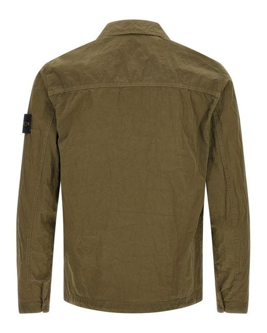 Stone Island Green Regular Overshirt for men