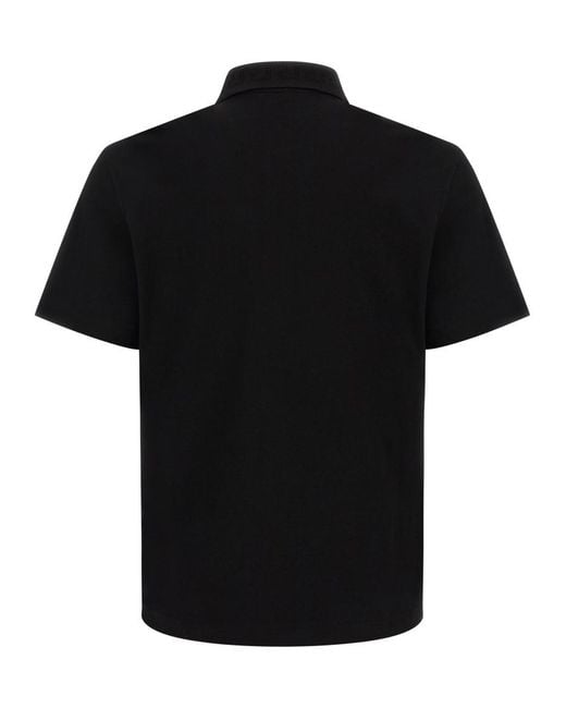 Versace Black Solid Shirt Collar Polo for men