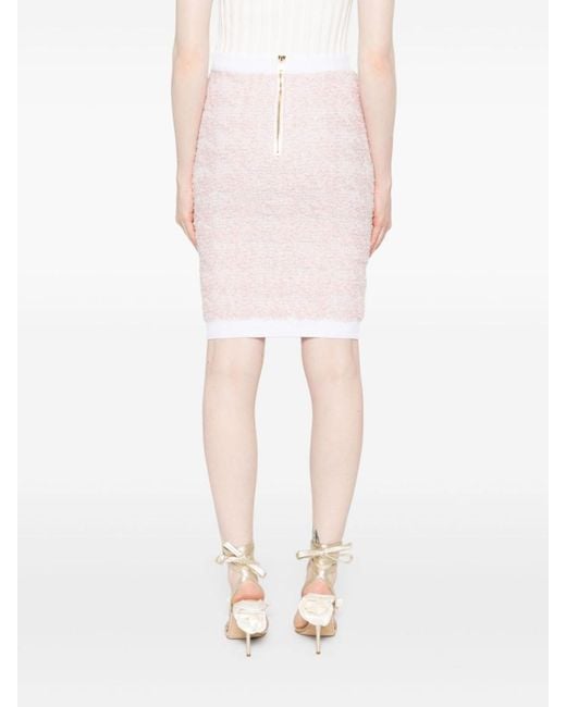Balmain Pink Tweed Skirt