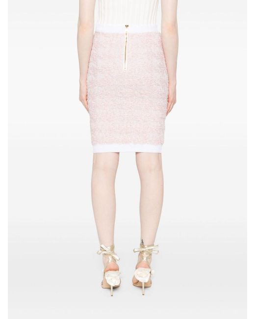 Balmain Pink Tweed Skirt