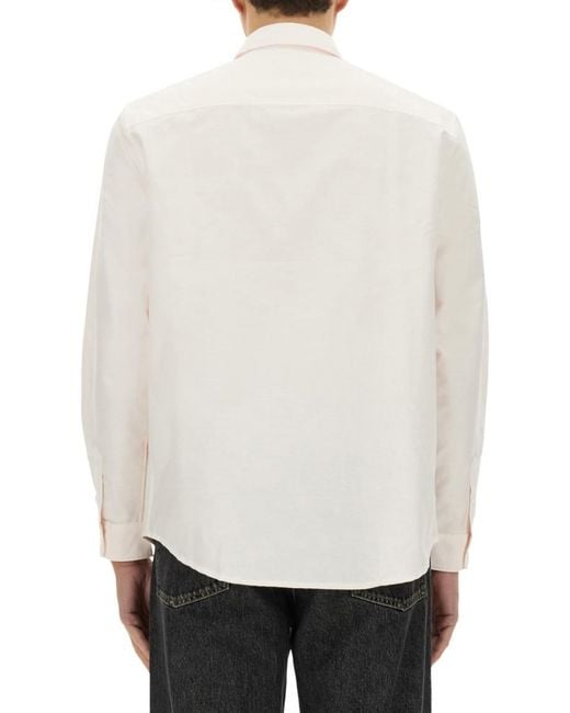 A.P.C. White Regular Solid Shirt for men