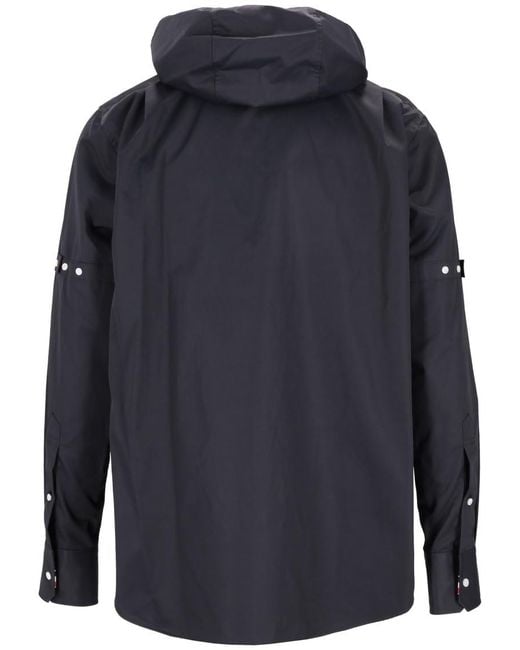Thom Browne Blue Solid Hood Jacket for men