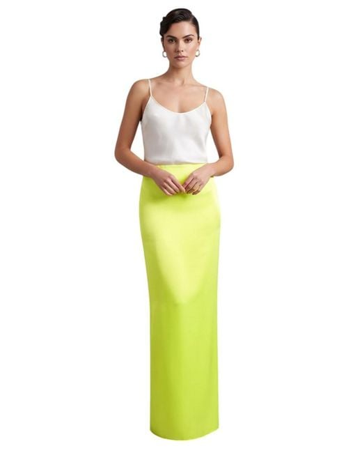 Sportmax Yellow Solid Maxi Skirt
