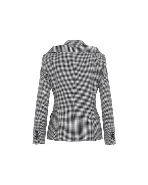 McQueen Gray Gingham Notched Lapel Blazer