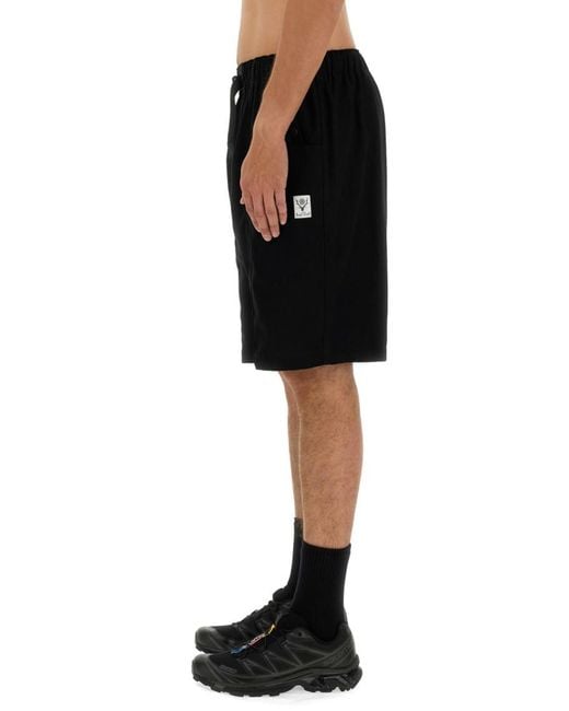 South2 West8 Black Solid Shorts for men