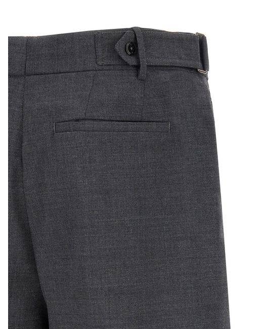 PT Torino Gray Techno Wool Bermuda Shorts for men