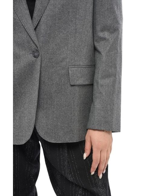 Stella McCartney Gray Solid Peaked Lapel Blazer