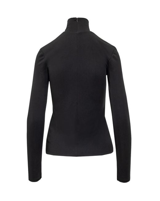 Jil Sander Black Solid Turtle Neck Sweater