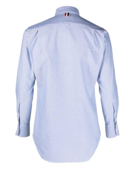 Thom Browne Blue Solid Shirt for men