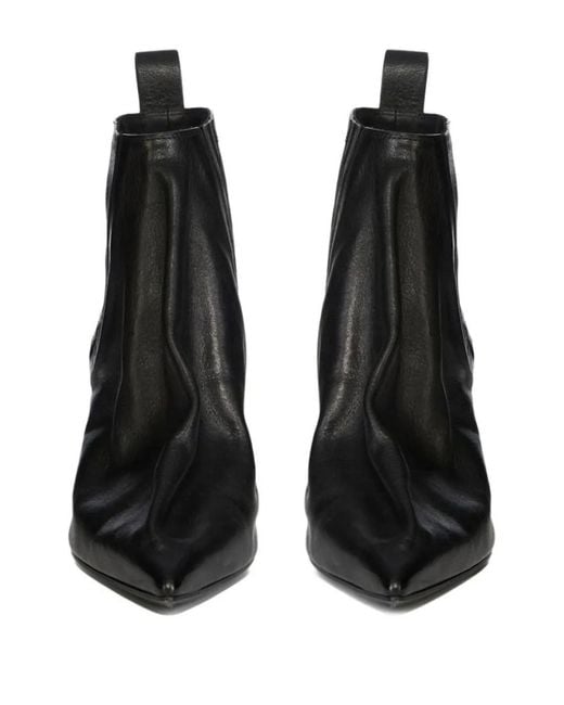 Rick Owens Black Solid Pointed Toe Boots