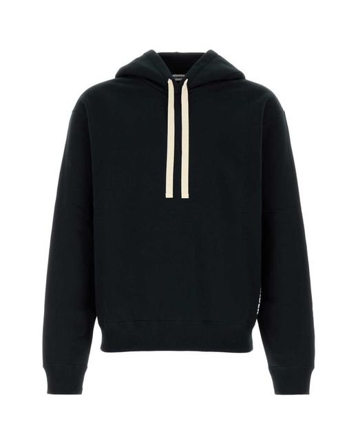 Jil Sander Black Regular Solid Hoodie for men