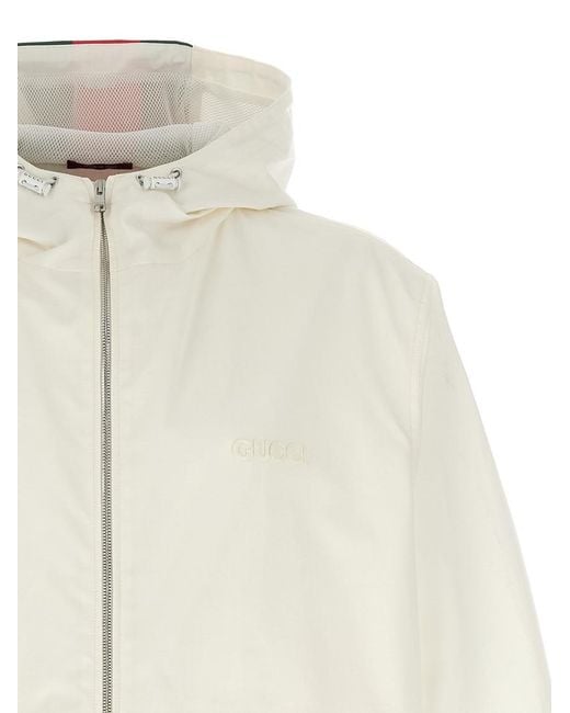 Gucci White Logo Hood Jacket for men