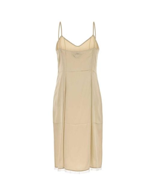 Prada White Satin Crepe Dress
