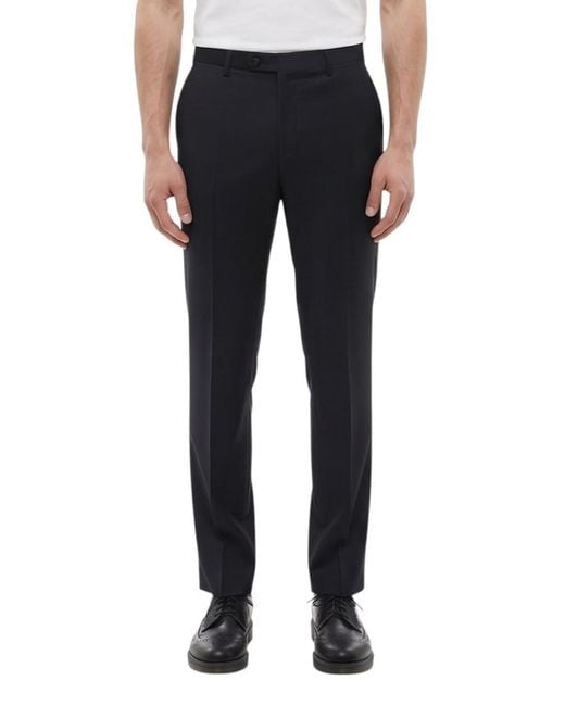 Corneliani Blue Flat Front Pants for men