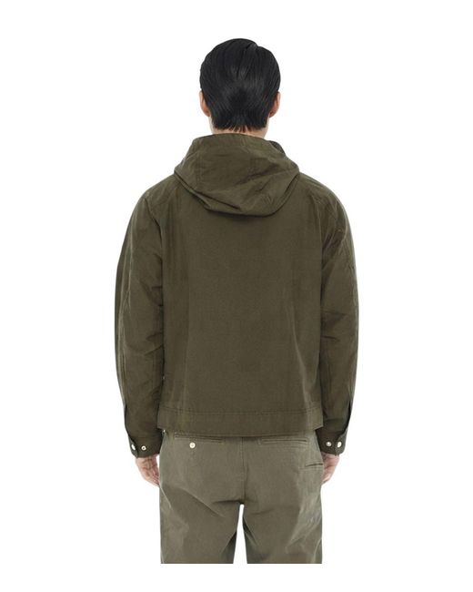 Woolrich Green Solid Hood Jacket for men