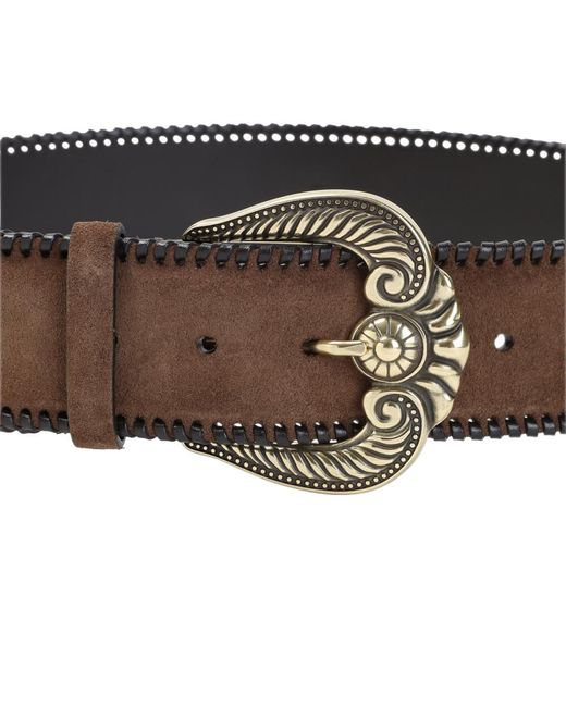 Etro Brown Paisley Solid Belt