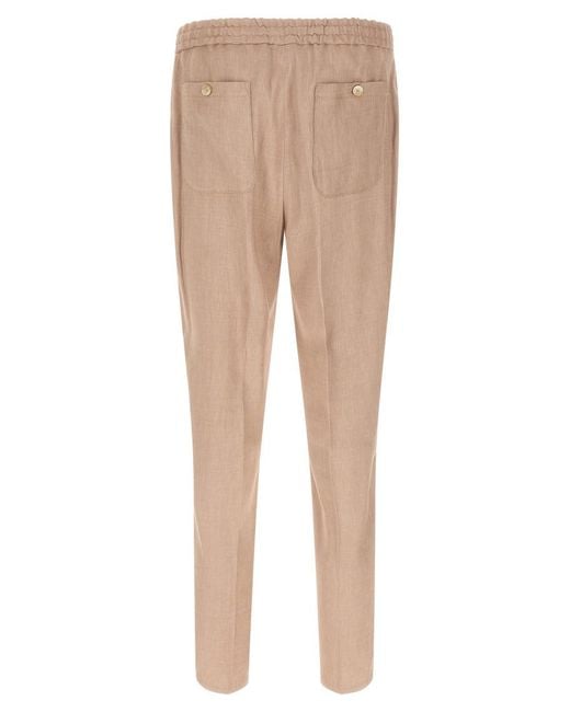 Etro Natural Linen Solid Joggers for men