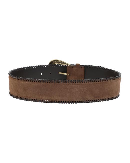 Etro Brown Paisley Solid Belt