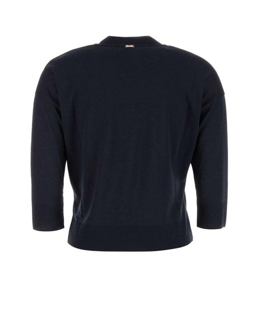 Herno Blue Lyocell Knitted Sweater