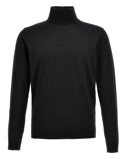 Roberto Collina Black Turtleneck Sweater for men