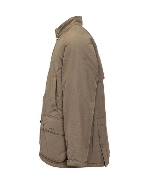 Barbour Brown Solid Band Collar Jacket for men