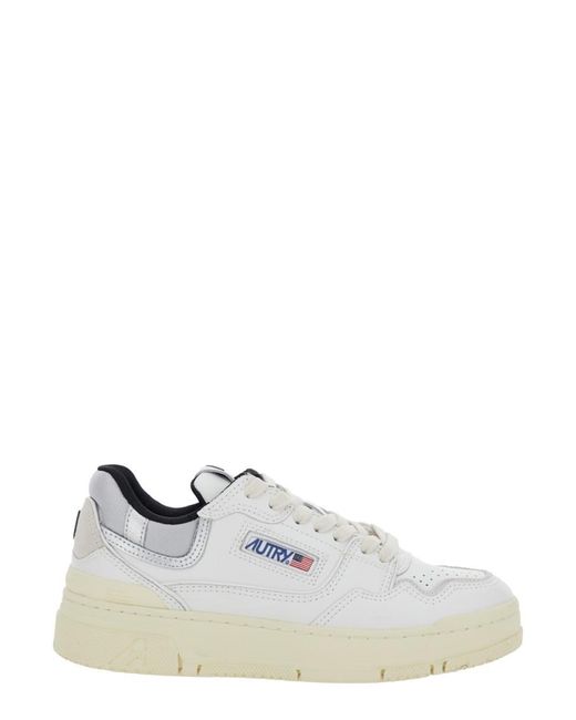 Autry White Low Sneakers Clc Leather Patch
