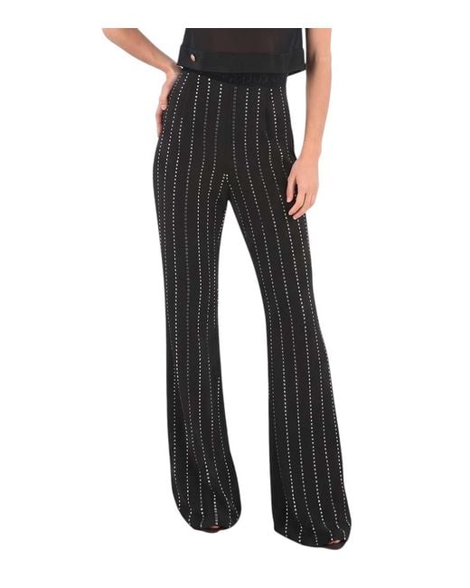 Philipp Plein Black Flared Pleated Pants