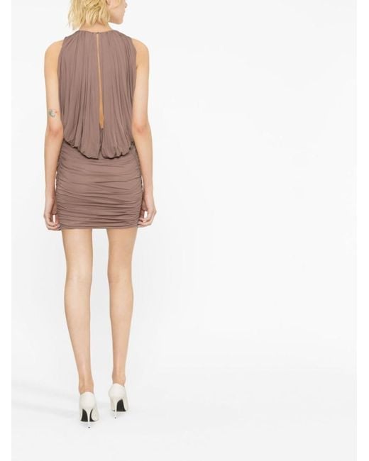 Saint Laurent Natural Draped Jersey Minidress