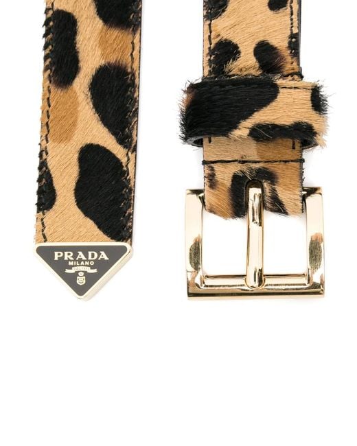 Prada White Leopard-Panel Belt