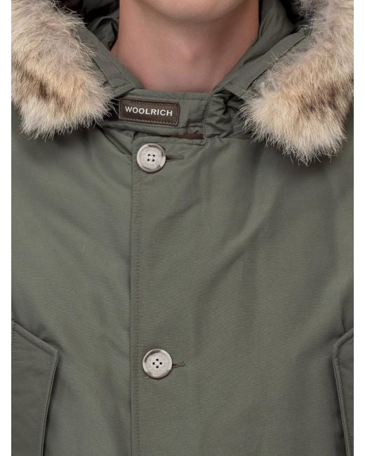 Woolrich Gray Solid Hood Jacket for men