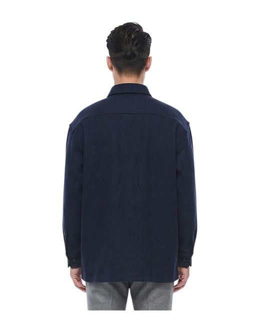 AMI Blue Regular Overshirt for men