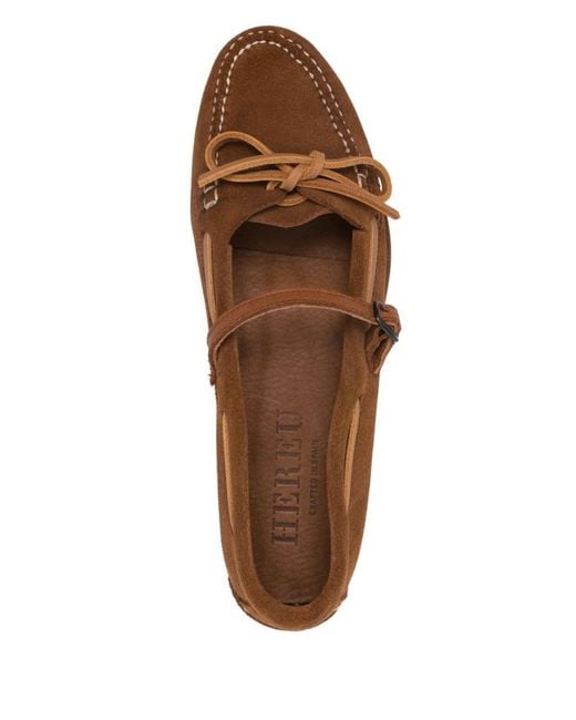 Hereu Brown Lorea Suede Leather Loafers