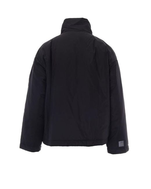 Max Mara Blue Solid Mock Collar Jacket