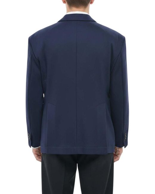 DSquared² Blue Solid Notched Lapel Blazer for men