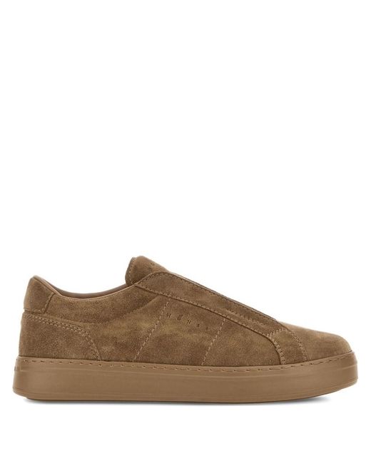 Hogan Brown Suede Logo Sneakers for men
