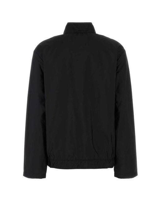 Prada Black Solid Mock Collar Jacket