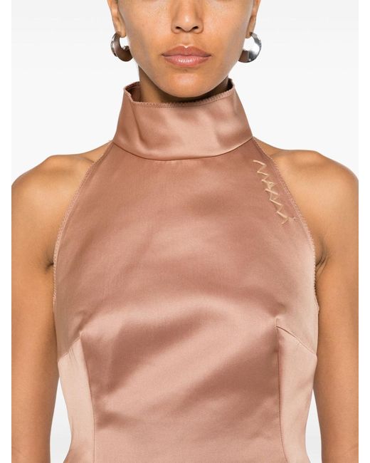 Marni Natural Duchess Satin Mini Dress