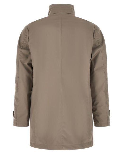 Moorer Brown Solid Mandarin Collar Jacket for men