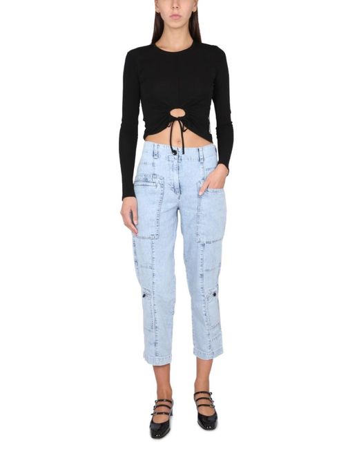 Proenza Schouler Black Solid Round Neck Top