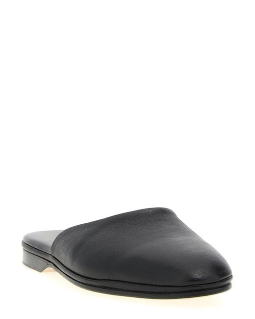 Brioni Black Leather Sabots