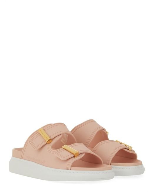 McQueen Pink Solid Hybrid Slides
