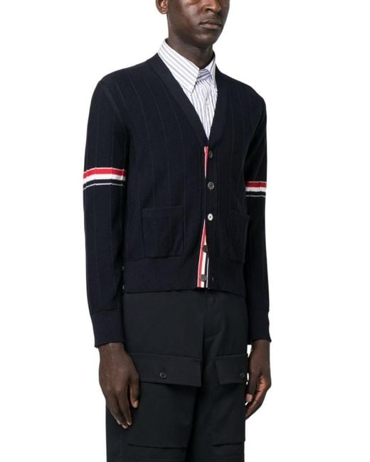 Thom Browne Blue Stripes Cardigans for men