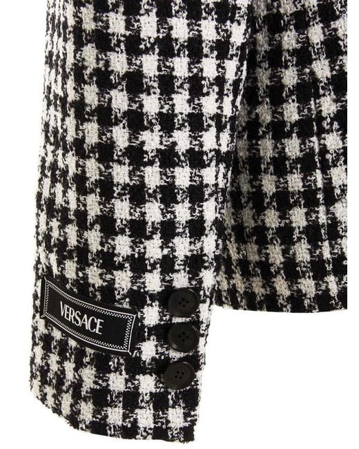 Versace Black Tweed Wool Blazer Jacket