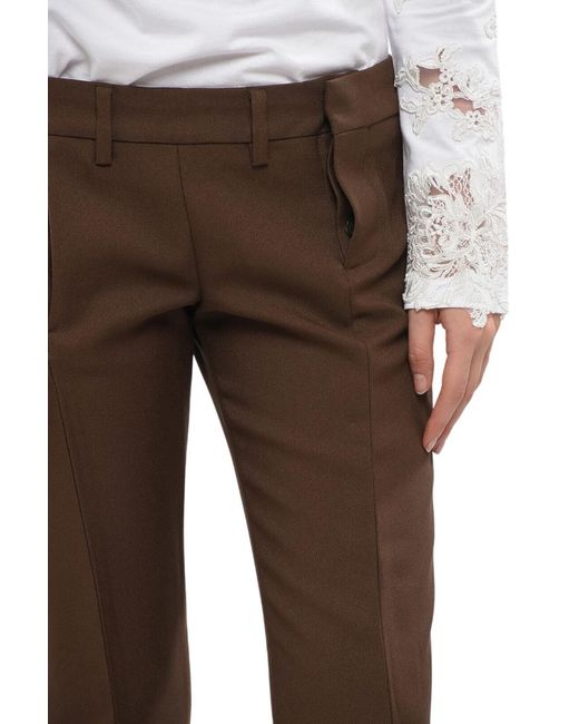 DSquared² Brown Straight Flat Front Pants