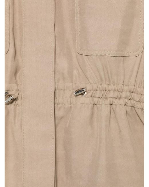 Fay Natural Solid Mandarin Collar Blazer