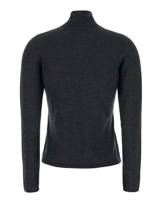 Max Mara Blue Solid Turtle Neck Sweater