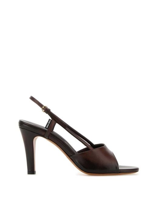 Miu Miu Brown Chocolate Leather Heels
