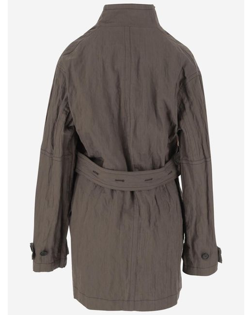 Ferragamo Brown Cotton Ruched Effect Jacket