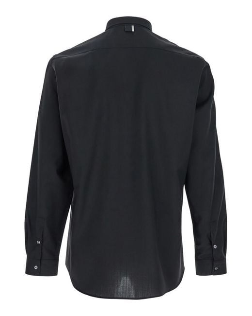 Low Brand Blue Relaxed Solid Shirt for men